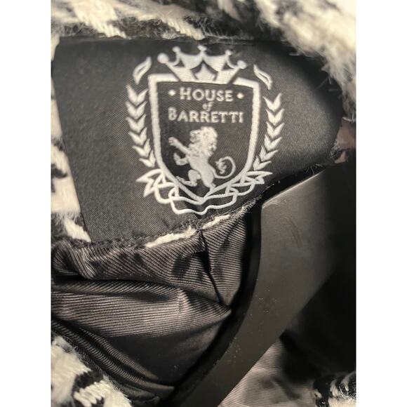 House of Barretti Houndstooth Tweed Jacket Pearl Buttons Bow Accent Size S/M - Picture 5 of 8